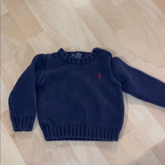 POLO by Ralph Lauren, Navy Blue Knit Sweater with Red Logo - 24 months - Picture 1 of 2